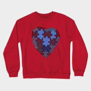 Puzzle Heart Missing Pieces Crewneck Sweatshirt